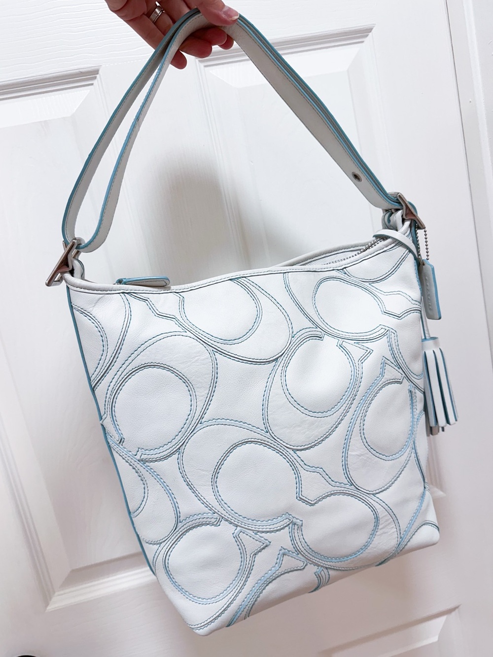 Coach Legacy Omotesando Flagship Duffle White Leather Patchwork Crossbody 23421 - Picture 12 of 16